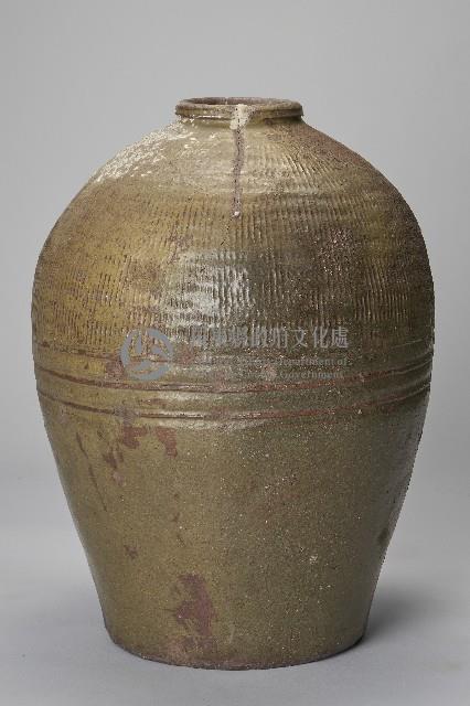 陶製綠釉條紋壺藏品圖，第4張