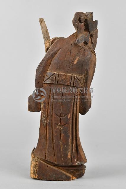 直立老人木雕像藏品圖，第4張