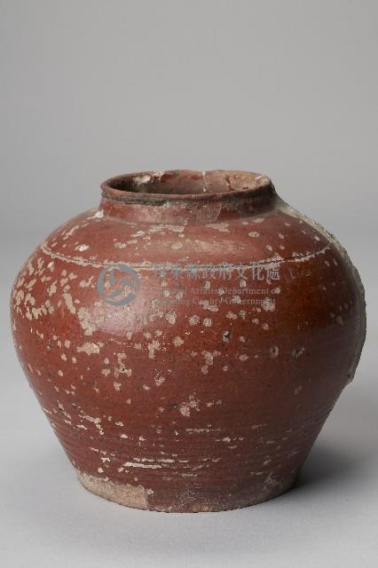 陶製紅釉素面壺藏品圖，第3張