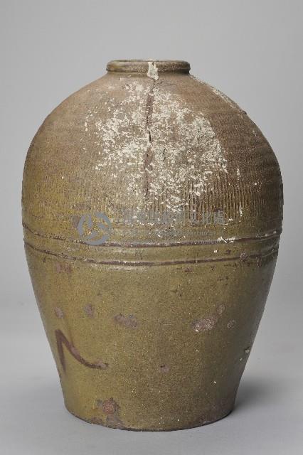 陶製綠釉條紋壺藏品圖，第3張