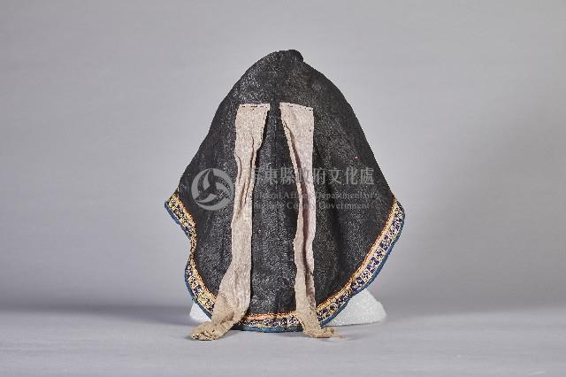 釘線繡花黑布帽藏品圖，第3張