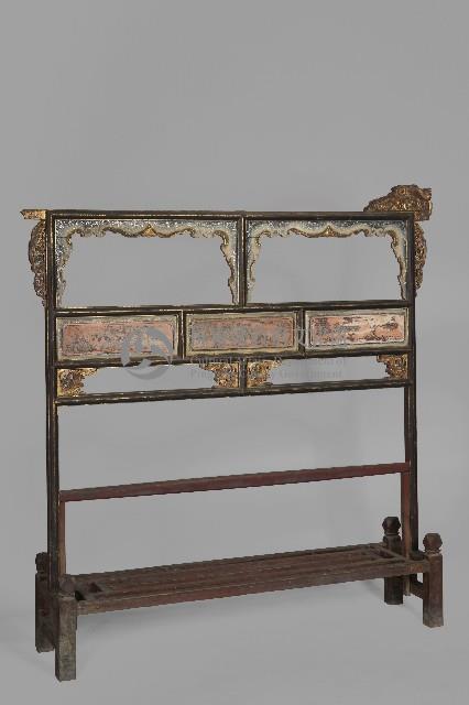 雕花墨繪木製衣架藏品圖，第3張