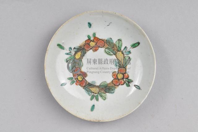 五彩花圈紋碟藏品圖，第3張