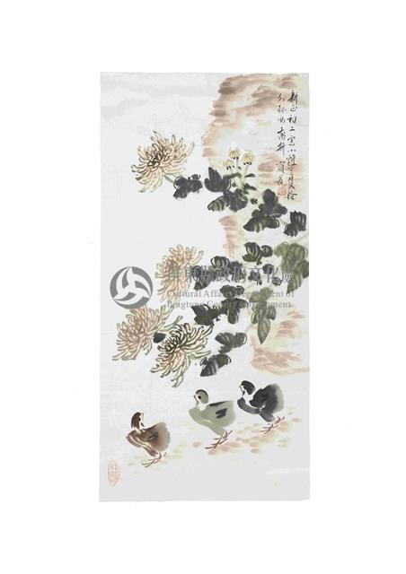 三隻小雞菊花圖藏品圖，第1張