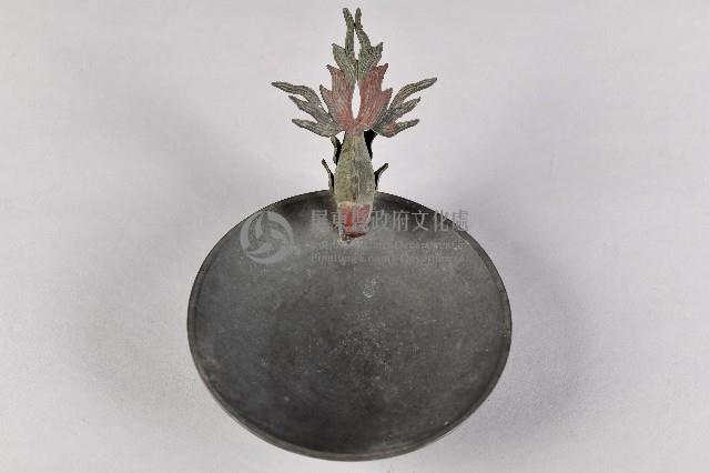 透雕金魚銅製油燈盤藏品圖，第1張