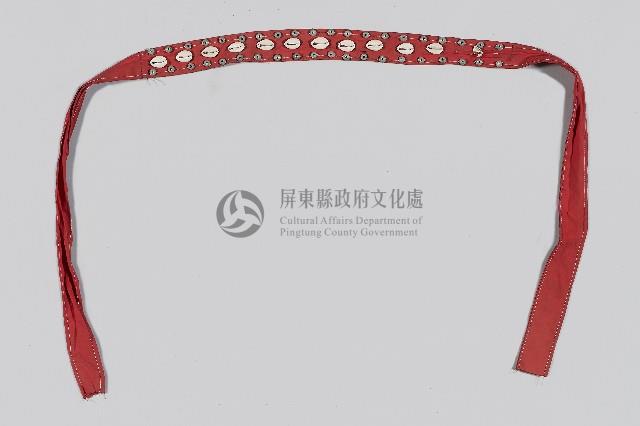 綴貝石紅底窄帶藏品圖，第1張