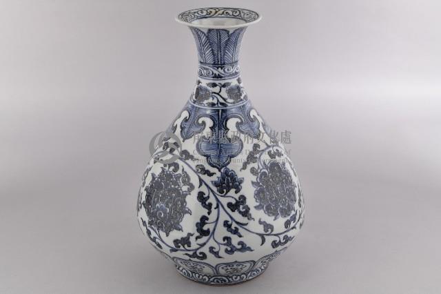 仿青花卉玉壺春瓶藏品圖，第1張