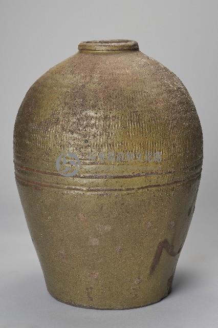 陶製綠釉條紋壺藏品圖，第1張