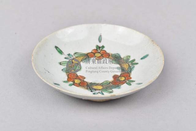 五彩花圈紋碟藏品圖，第1張