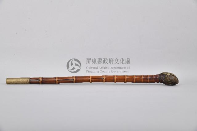 雙鯉魚紋金屬製煙鍋竹製旱煙桿藏品圖，第4張