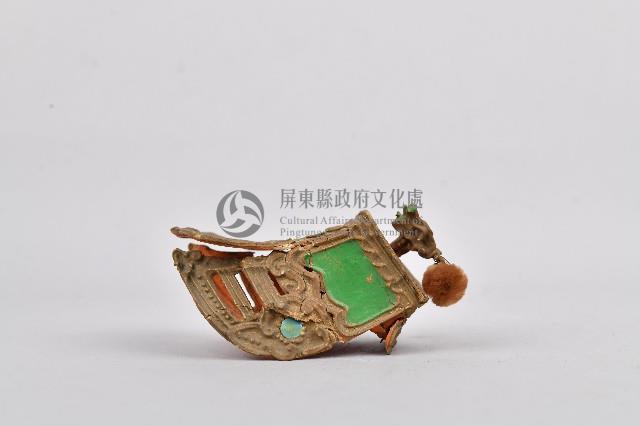 鑲藍石金屬橘底神像帽藏品圖，第4張