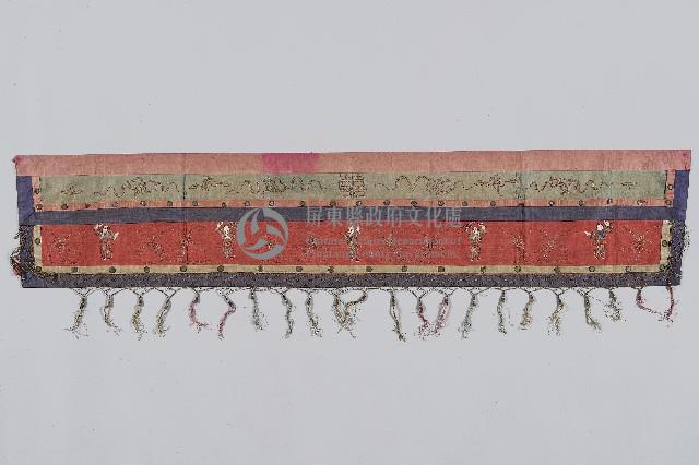 刺繡紅底藍邊五人像八仙彩藏品圖，第1張