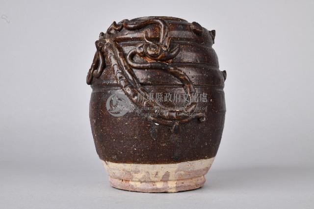 褐釉貼龍紋陶茶葉罐藏品圖，第1張