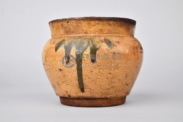 褐釉青彩陶罐藏品圖，第1張