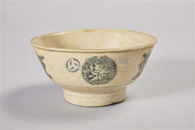 白釉墨綠紋飾陶碗藏品圖，第1張