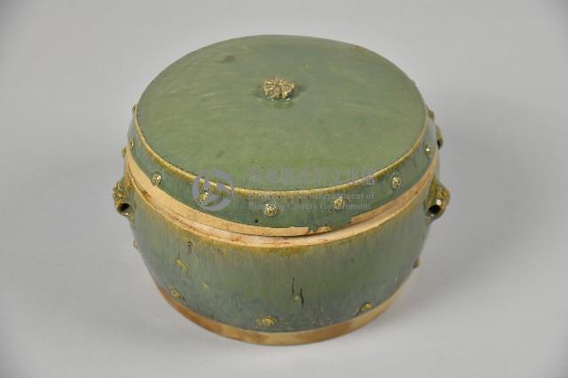 影青釉鼓形蓋罐藏品圖，第1張