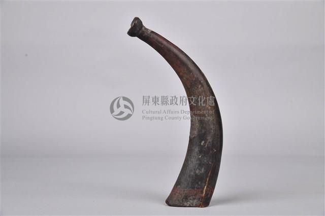 木製紅漆角鼓藏品圖，第1張