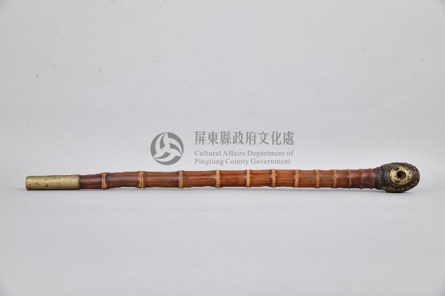 雙鯉魚紋金屬製煙鍋竹製旱煙桿藏品圖，第3張