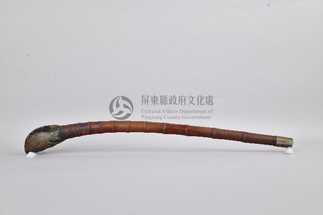 雲紋金屬製煙鍋竹製旱煙桿藏品圖，第3張