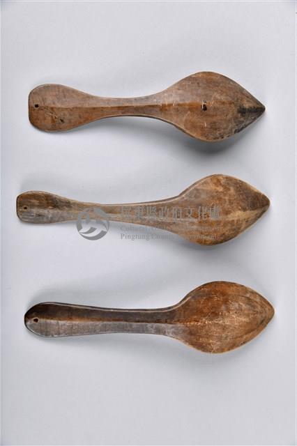 素面尖口木製匙藏品圖，第2張