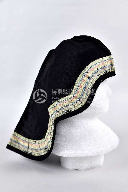 黑底綠滾邊風帽藏品圖，第2張