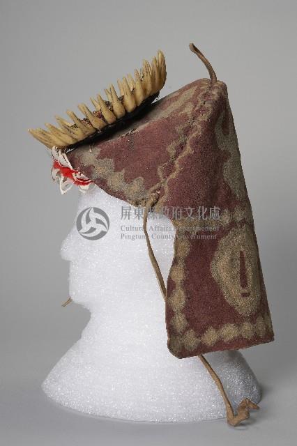 綴珠獸牙男性皮帽藏品圖，第3張