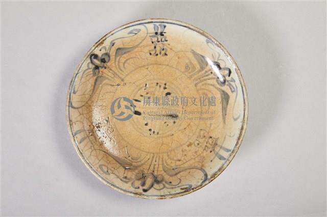 開片青花白陶盤藏品圖，第3張