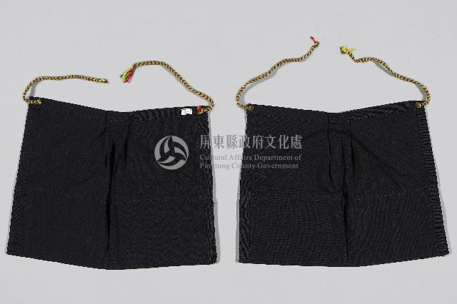十字繡綴貝黑底褲筒藏品圖，第2張