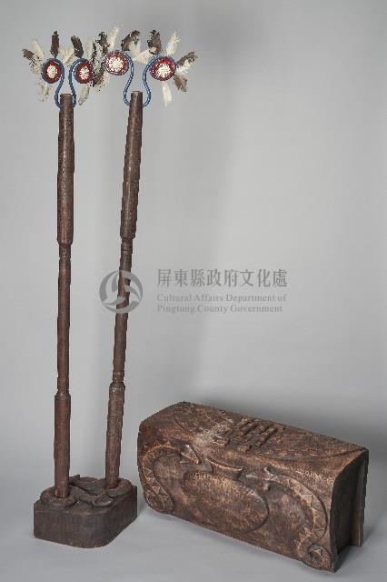 浮雕雙百步蛇陶壺木鼓藏品圖，第2張