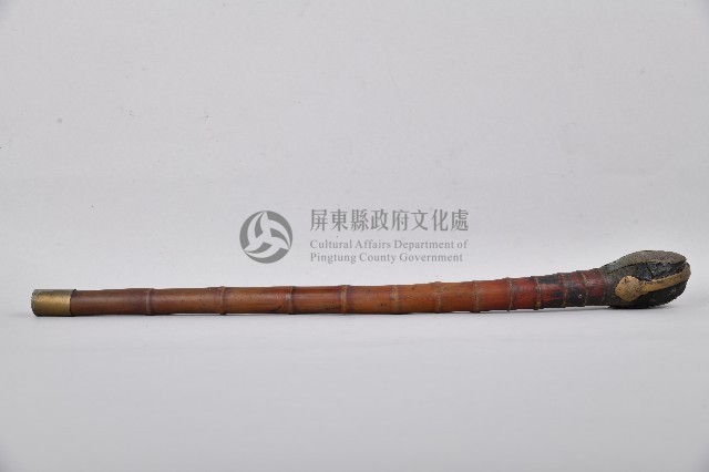 雲紋金屬製煙鍋竹製旱煙桿藏品圖，第2張