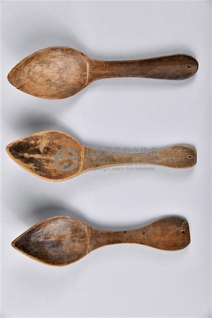 素面尖口木製匙藏品圖，第1張