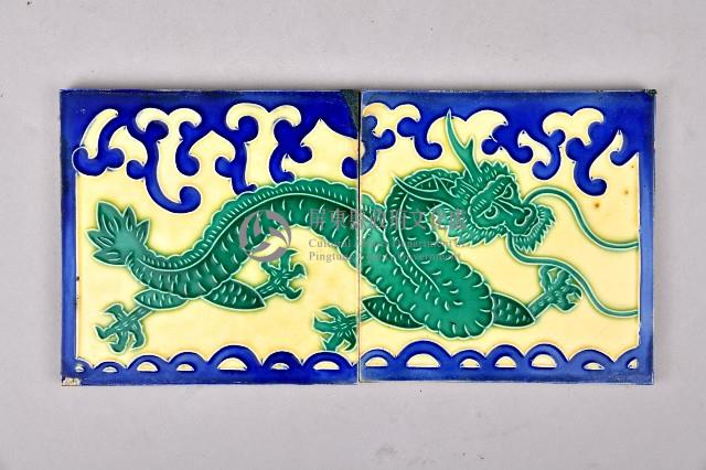 白底藍浪青龍磚組藏品圖，第1張