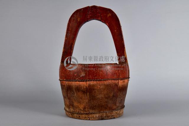 木製素面紅漆水桶藏品圖，第2張