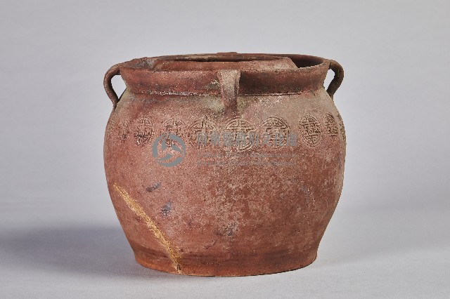 陶製紅胎褐釉四耳油罐藏品圖，第4張