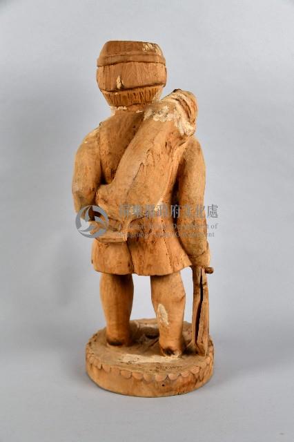 揹山豬持槍獵人木製人偶藏品圖，第3張