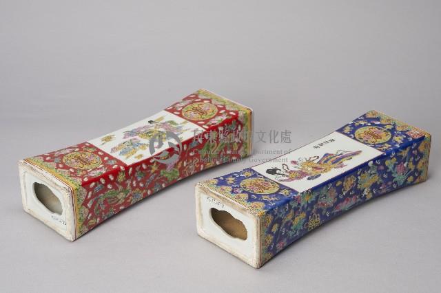 青紅瓷壽枕藏品圖，第3張