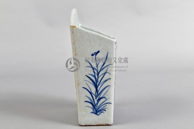 青花繪村景雙槽瓷箸籠藏品圖，第3張