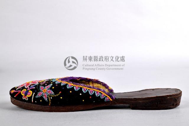 黑底串珠繡花拖鞋-左藏品圖，第4張