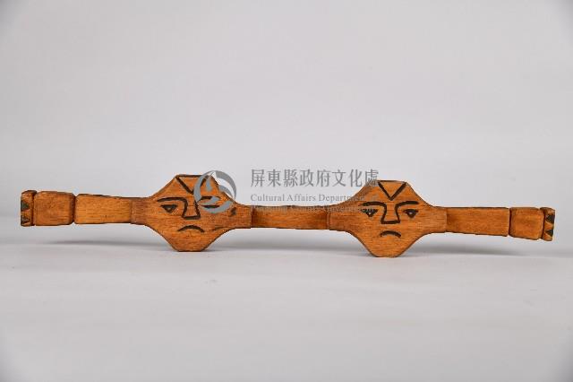 人像幾何紋木製雙連杯藏品圖，第3張