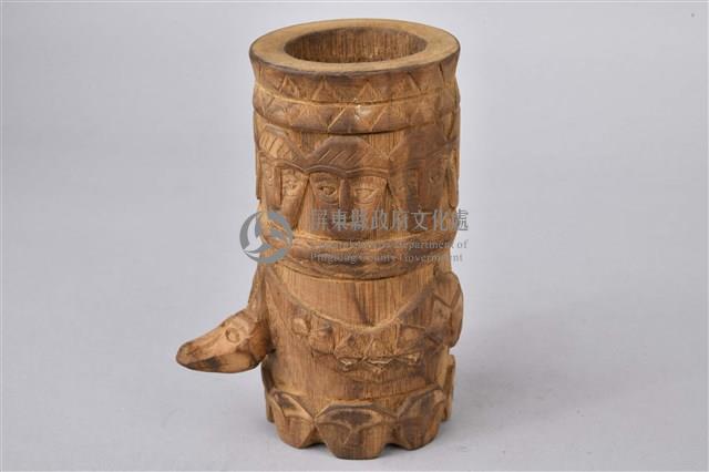 浮雕人面百步蛇竹製杯藏品圖，第1張