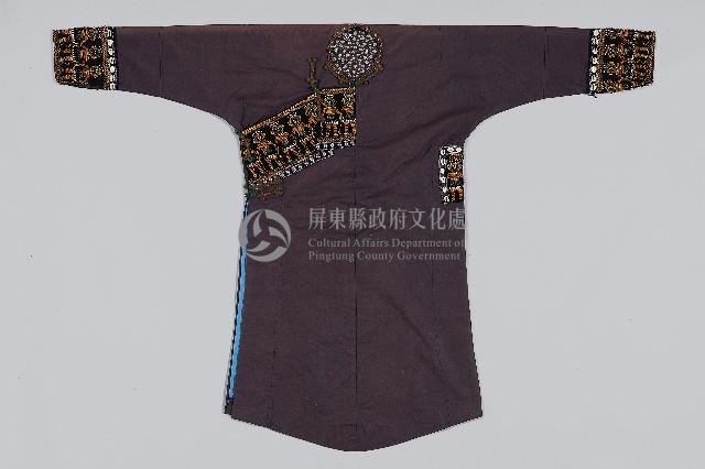 鑲彩珠深褐底人紋上衣藏品圖，第1張