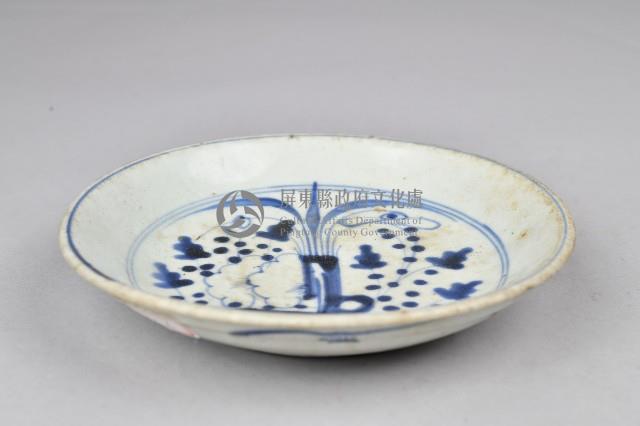 花卉紋青花陶盤藏品圖，第1張