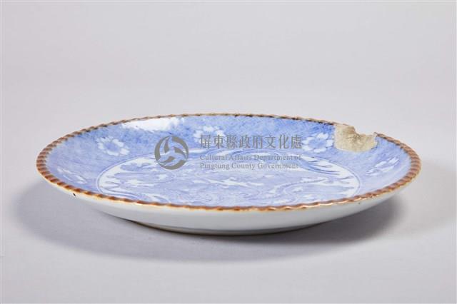 醬釉邊青花雙鳳紋盤藏品圖，第1張