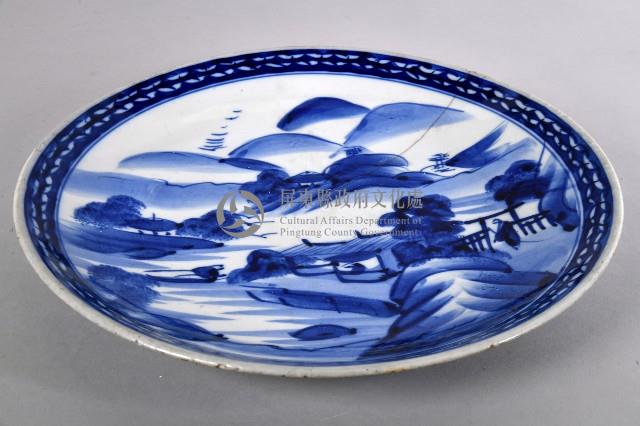 青花山景瓷盤藏品圖，第1張