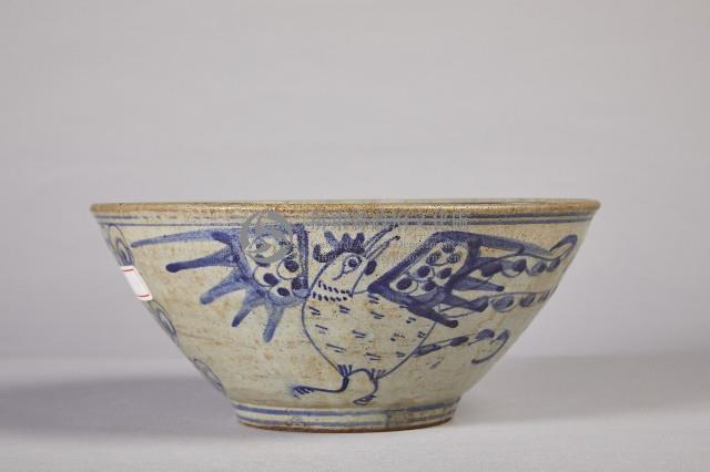 紅胎白釉青花雞公碗藏品圖，第1張