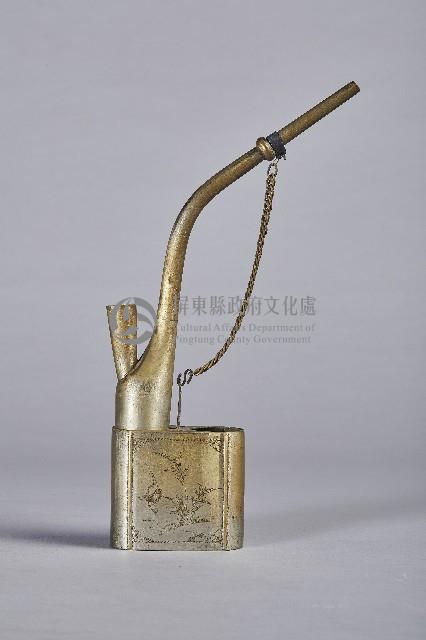 雀鳥花葉雙筒水煙斗-斗身藏品圖，第1張