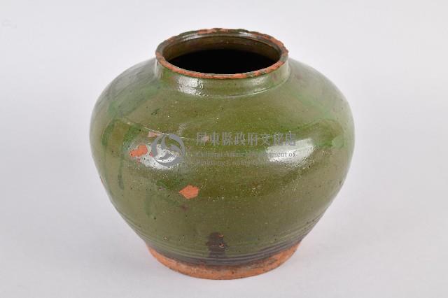 陶製紅胎綠釉壺藏品圖，第1張
