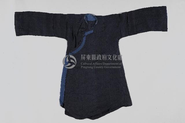 女性條紋領口客家藍衫藏品圖，第1張