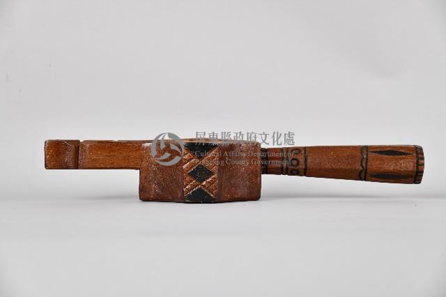人面幾何紋木製單連杯藏品圖，第1張