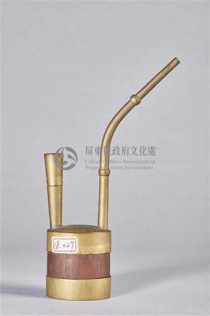 紅漆木製單筒水煙斗藏品圖，第3張